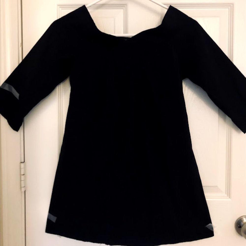 Women black long blouse / top,  one size